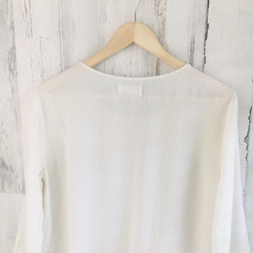 Velvet Graham Spencer Swiss Dot Ruffle Hem Top - Picture 9 of 11